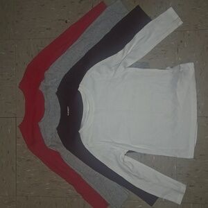 5 For $20 Old Navy Set of 4 Long Sleeve Kids Shirts Burgundy, Red, Gray & White